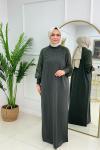 HAVVA MERSERİZE ELBİSE - HAKİ