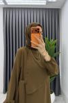 Kahve Ceyşan Elbise Premium Seri Tam Boy Tesettür Giyim