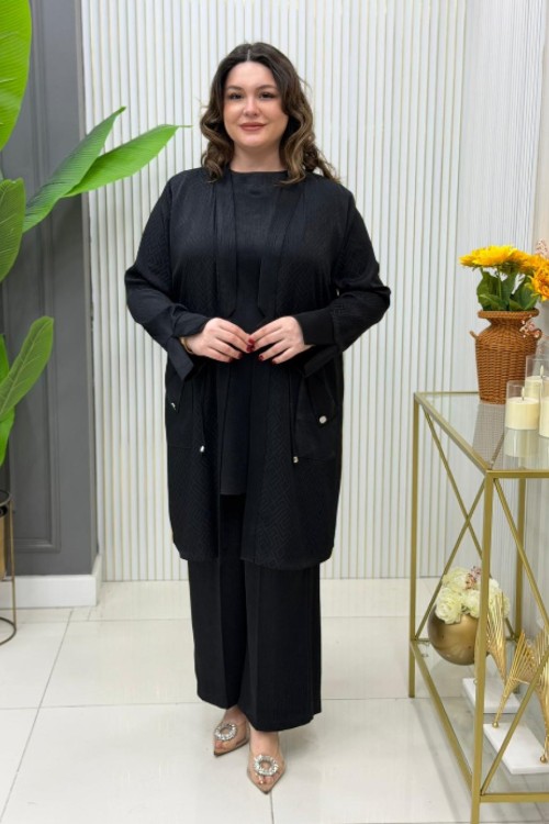 Kayla  Üçlü Takım Siyah