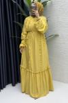 Lady Elbise Tesettür Giyim  Hardal Sarısı