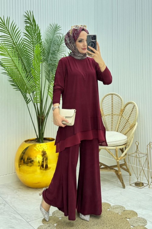 Maya Takım Bordo Bordo