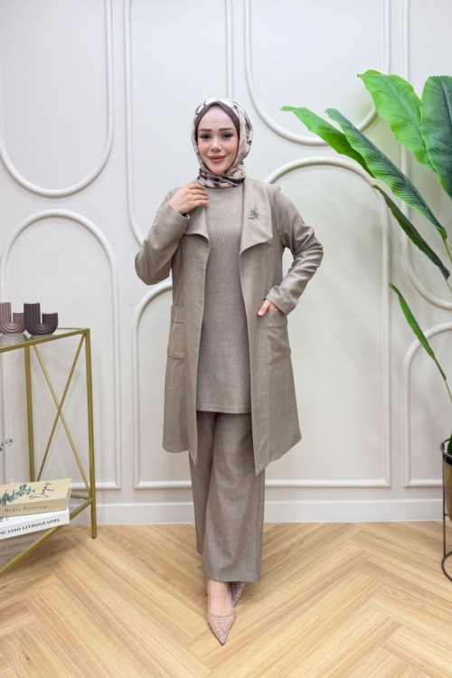 Melike Üçlü Takım Taş Rengi