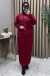 Melis Triko Etekli Takım Bordo Bordo