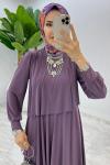 Mürdüm Premium Diva Elbise Tesettür Giyim