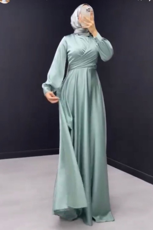 Pelin Çapraz Saten Abiye