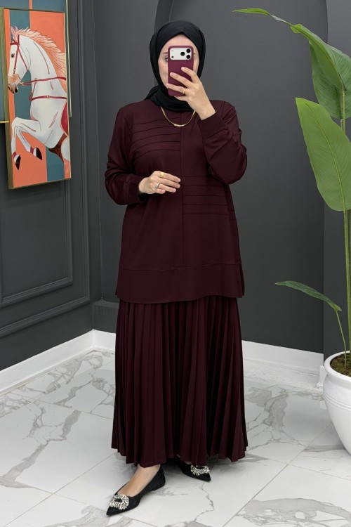 Safinaz Etekli Takım - Bordo