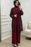 Safir 3 Lü Takım Bordo