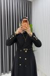 Siyah Premium Naz Jile Ferace Takım Tesettür Giyim