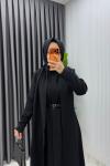 Siyah Premium Pare Elbise Ferace Tesettür Giyim