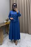 Yasemin Ceket Elbise Takım indigo mavi Mavi