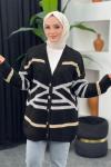 Zebra Desenli Hırka