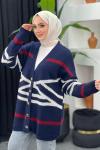 Zebra Desenli Hırka