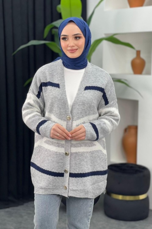 Zebra Desenli Hırka