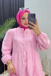 ZEREN ELBİSE PEMBE Pembe