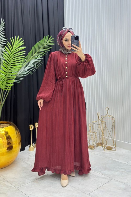 Zeynep Elbise Bordo Bordo
